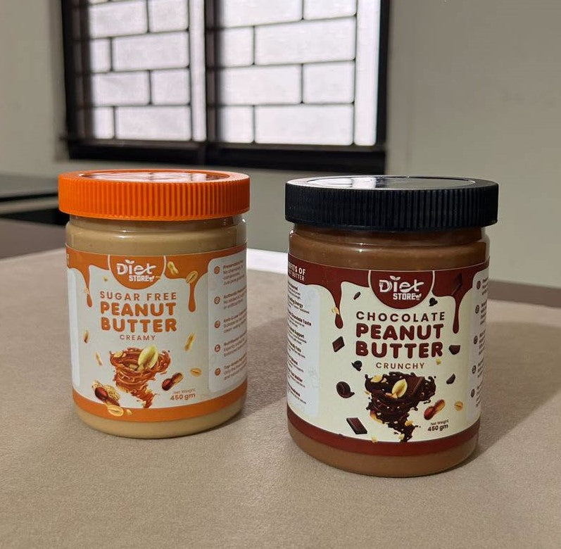 Peanut Butter Combo - Sugar free peanut butter 450gm + Chocolate peanut butter 450gm
