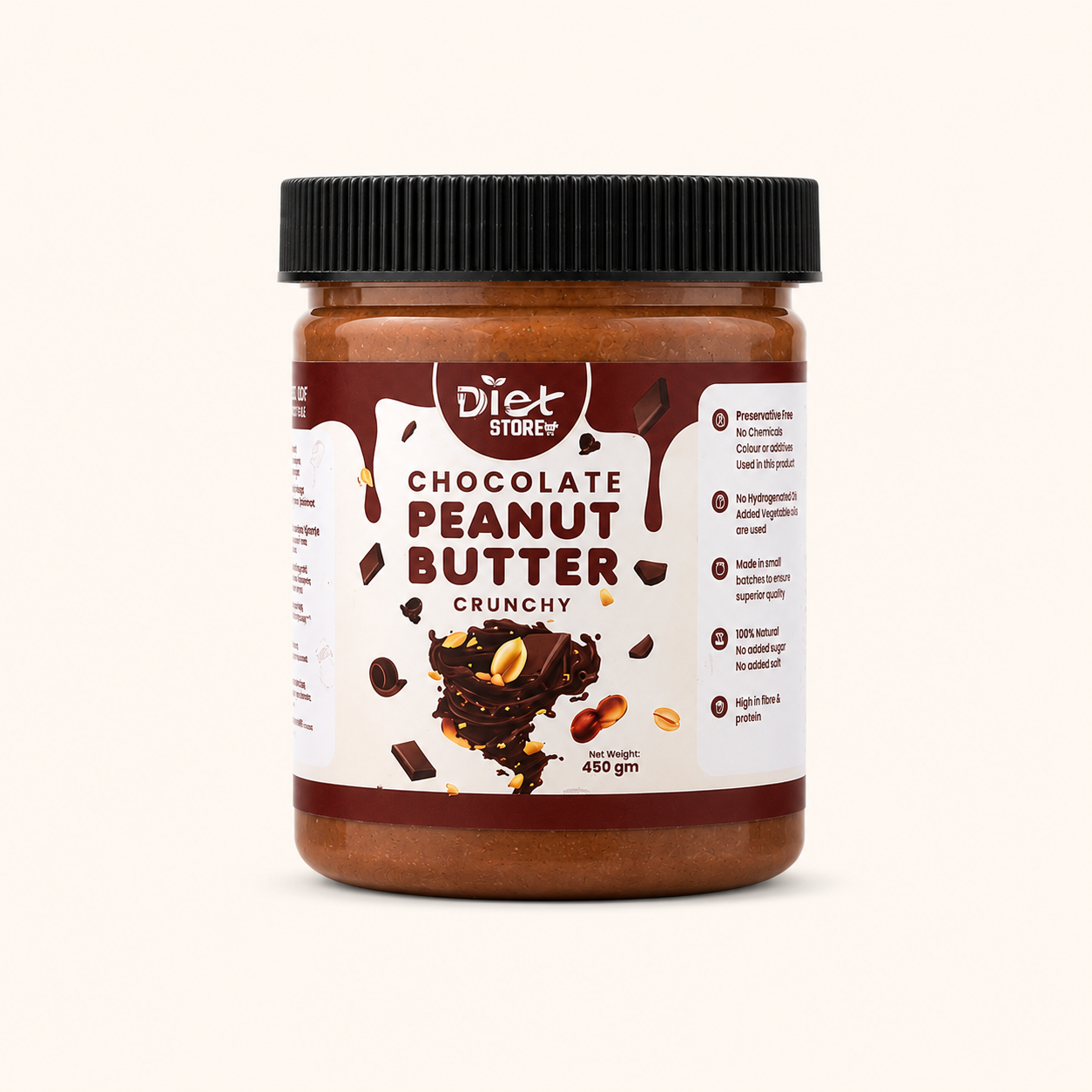 Chocolate Peanut butter 450gram ( crunchy) ( Stevia used)