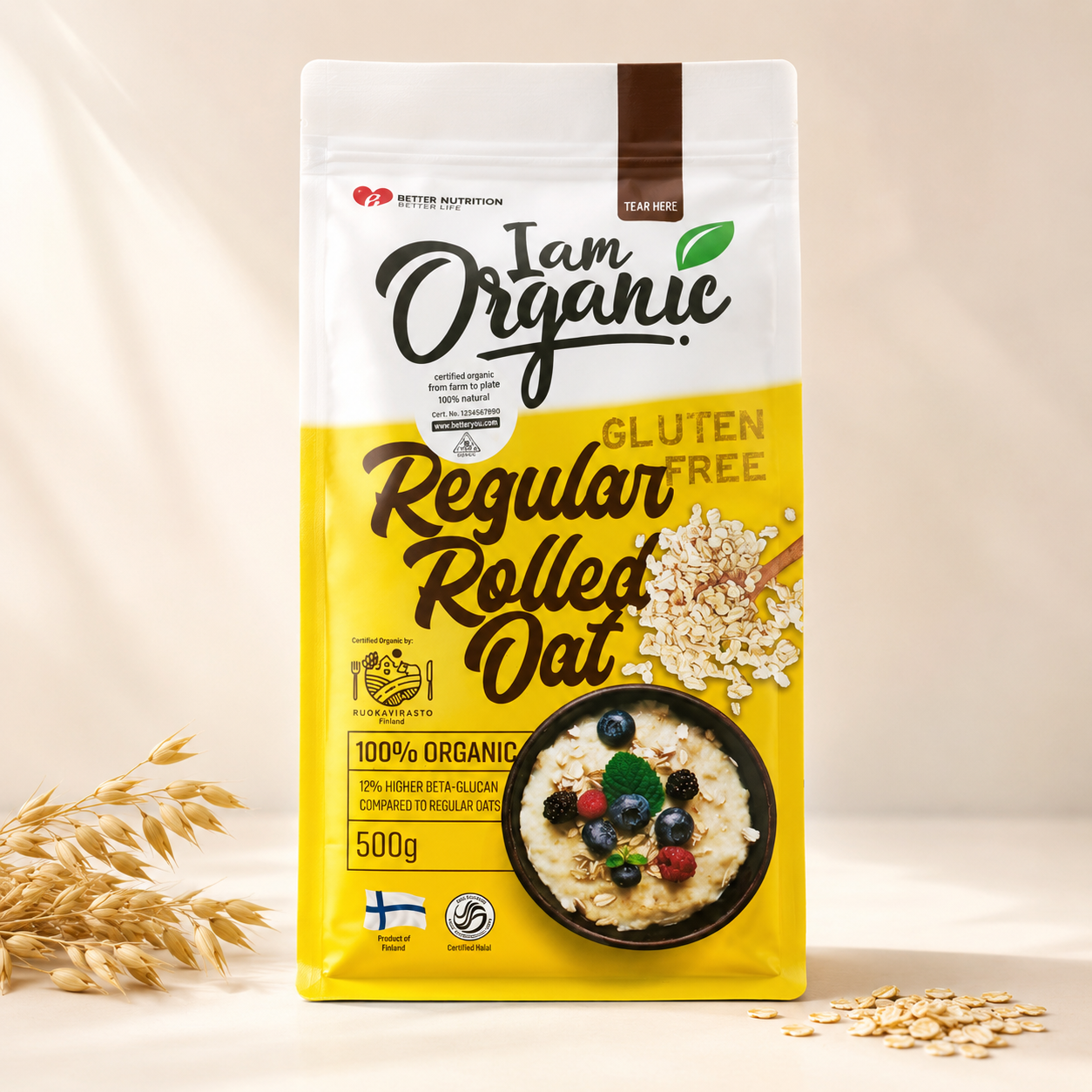 NHF Organic Rolled Oats - 500gram